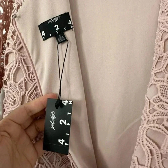 NWT 424 Fifth Lord & Taylor Knee-Length A-Line Lace Shift Dress Blush Nude Sz 8 - Picture 2 of 12